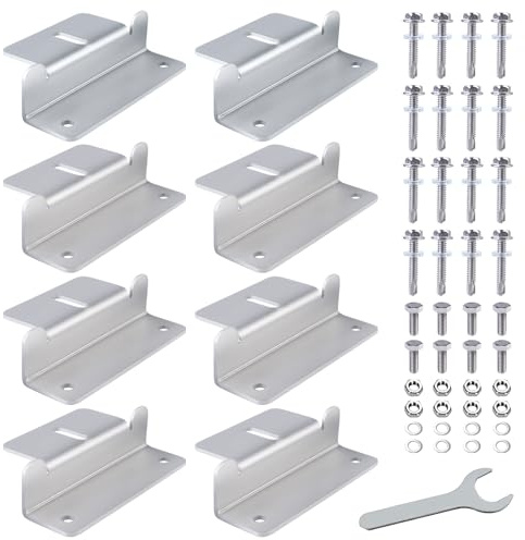 Juego de 8 soportes de montaje para panel tipo Z, soportes de montaje para panel solar, kit de soporte de montaje de panel, soportes de panel solar, para Rv, caravana, vehículo, camping