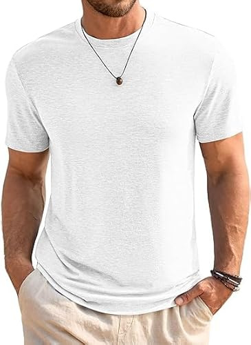 Runcati Camiseta para Hombre de Cuello Redondo, Manga Corta, Verano, Corte Regular, Deporte, Fitness, Camiseta Funcional, Monocolor, básica, Camiseta de Negocios