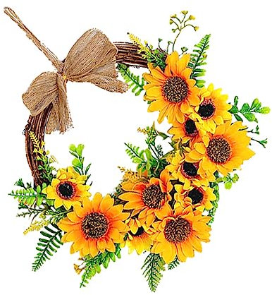 Amosfun Künstliche Girlande Hängen Blumen Kranz Wandbehangkranz Künstlicher Kranz Dekoration Für Wohnzimmer Schlafzimmer Büro Apartment