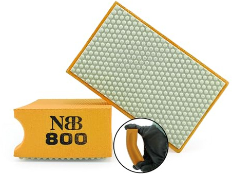 NBB Tampone diamantato a mano per levigare o lucidare, blocco diamantato/lucidatura con supporto in spugna flessibile per macinare pietra granito ceramica piastrelle vetro legno metallo (1, 800#)