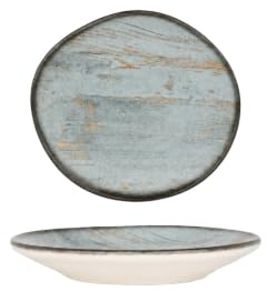 Bonna Platos de postre - Madera - Porcelana - 15 cm - juego de 6