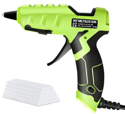 Comioke 25W Pistola Colla a Caldo, Pistola per Colla, Glue Gun con 30 Pezzi 7x 150mm Stick di Colla, per Arte DIY a Scuola Riscaldamento Rapido per Hobby, Artigianato, Industriali e Decorazioni