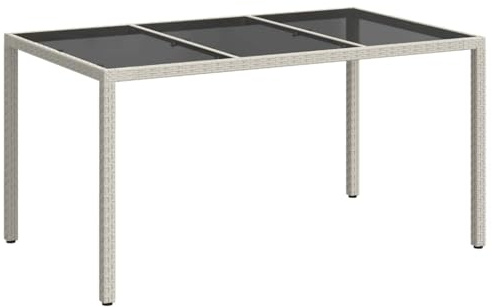 vidaXL Gartentisch Weiß 150 x 90 x 75 cm Poly-Rattan, Garten und Terrasse, moderner Esstisch, Möbel für draußen, UV-beständig, funktionale Terrasse, Balkondesign