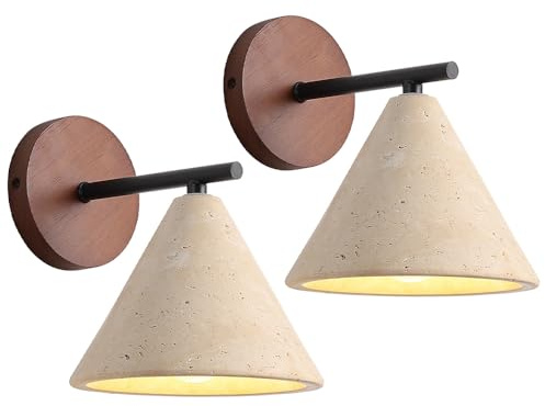 Applique da Parete Moderne, lampade in Pietra Naturale, Lampada da Bagno, Lampada da Parete Minimalista a Forma di Cono, Wabi Sabi, Camera da Letto, Pietra per Soggiorno, Balcone,