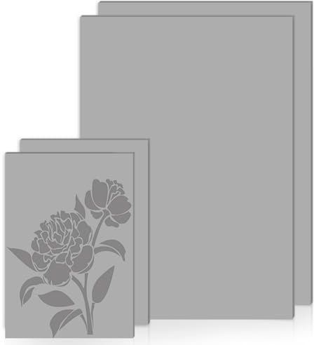 4 Pezzi Linoleum per Incisione,A4 A6 Blocchi per Intaglio del Timbro di Gomma,Stampa Linoleum per Timbri, Artigianato (grigio)