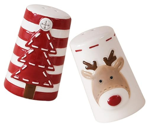 FOMIYES Contenitori per Spezie da Cucina, 2 Pezzi Saliera e Pepiera in Ceramica Rilievo, Barattoli per Condimenti per Uso in Ristoranti e Preparazione Pasti