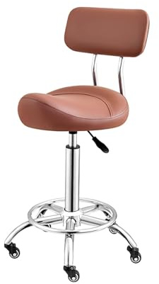 Ergonomisk sadelpall med hjul, hållningskorrigering rullstol med ryggstöd för hemmakontor butik spa salong
