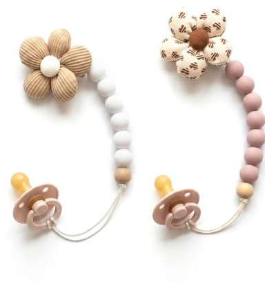 HAPZUR 2 unidades Cadena para chupete, de algodón, con cordón antideslizante, ideal para regalar.