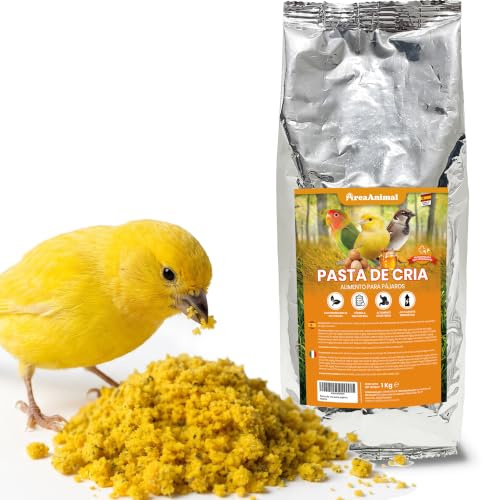 AreaAnimal - Pasta de Cria Huevo y Miel 1KG, Pasta de Cria para Canarios, Agapornis, Ninfas, Gorriones y Cualquier Especie, Comida Agapornis, Comida Periquitos... Rica en Proteínas y Vitaminas