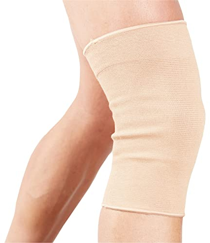 Actesso Ginocchiera Ortopedica Elasticizzata – Ginocchio Supporto e Sollievo per Dolori Articolari e Slogature. Ambidestra e Adatta a Uomini e Donne (Beige, L)