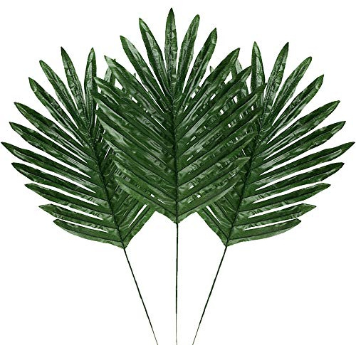 30 Hojas de Palma de imitación con Tallos, Plantas Tropicales Artificiales, Hojas de Safari, decoración Hawaiana de Luau, decoración de Fiesta, Tiki, Aloha, Playa, cumpleaños, Hojas de decoración de