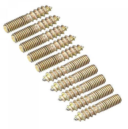 sourcing map M4x20mm Hanger Bolts, 12pcs Double Ended Thread Dowel Screws for Wood Furniture