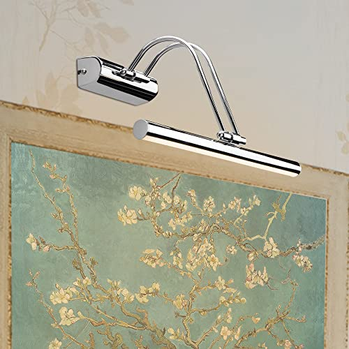 Lampada da Parete 35 cm per Quadri Applique a LED 7W Illuminazione per Interni - color Cromo