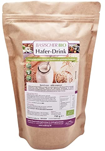 Haferdrink Pulver Bio | aus gekeimten Hafer | Reich an basischen Mineralstoffen in Rohkostqualität | kalt löslich | Inhalt 750 g | WakeUp