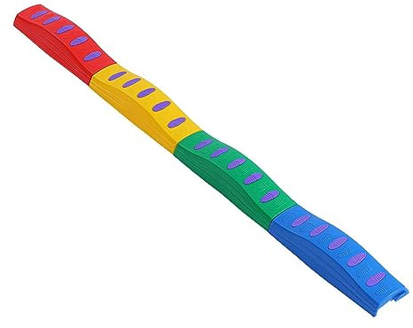 Sharplace Kids Balance Beams Body Coordination Kids Development Toy Nonslip Rainbow Obstacle Course Indoor and Outdoor Balance Block for Learning Toy, 4 Straight