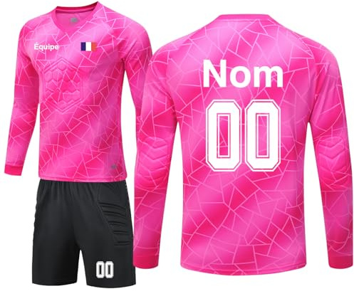 HDSD Maillot Gardien de But & Shorts/Pantalon Junior Enfant Personnalisé Maillots de Gardien de Football Garçon Homme avec Nom Numéro Équipe