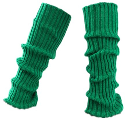 FANSU Guêtres Femme Chaude Jambiere Femme Hiver, Jambières à Tricoter d'hiver Tricot Jambe Chaussette pour Fille, Yoga, Ballet, Danse (Vert Herbe,3 Paires)