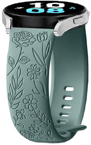 Silikon Armbänder für Garmin Vivoactive 6/5/3, 20mm Flower Sport Armband Uhrenarmband, Ersatzarmband für Garmin Vivomove 3/Sport/Style/Luxe/Trend/HR,D2 Air X10/Bounce 2