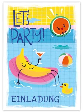 Minkocards 12 Einladungskarten zum Kindergeburtstag Schwimmbad Schwimmen Jungen Mädchen Einladung Jungsgeburtstag Mädchengeburtstag