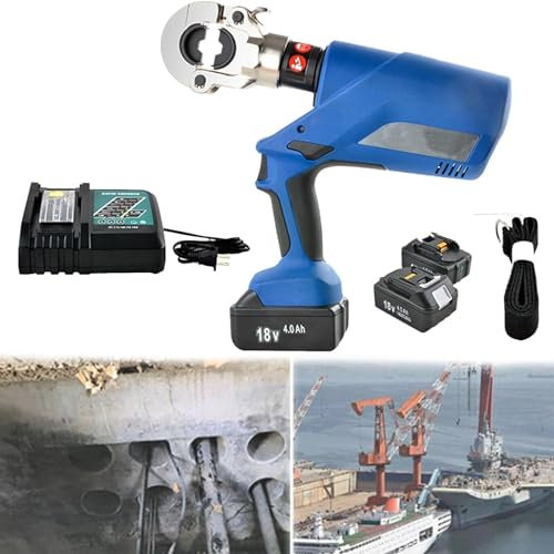Beachtiful Electric Hydraulic Cable Lug Crimper,Range 16mm² to 300mm² Hydraulic Crimper for Cable Lugs, Hydraulic Crimping Crimper Battery Powered Wire Terminal Lug Tool,with Dies,Ordinaryparagraph
