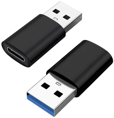 USB to USB C Adapter USB 3.0 A to C Adaptor Type C Female to A Male Charger Cable Converter for iWatch MacBook iPhone Airpods iPad CarPlay Galaxy, Fast Charging, 5Gbps Data Transfer, Plug&Play, 2 Pack