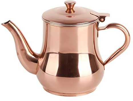 Tetera de Acero Inoxidable 500ml, Tetera con Infusor y Vertedor Antigoteo, Mango Ergonómico, Apta para Lavavajillas, para Hogar, Oficina, Restaurante