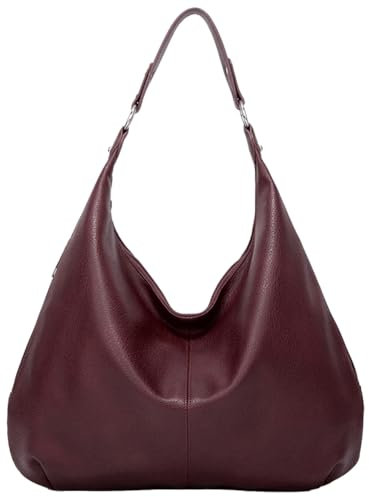 TIAASTAP Einfarbig Hobo Bag Damen PU Leder Handtasche Groß Shopper Tasche Tote Bag Uni Umhängetasche Schultertasche Handbags for Women Vintage Beuteltasche Tragetasche