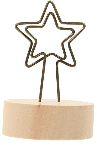 Cabilock Clip Portafoto Segnaposto Design Creativo e Delicato 10 Pezzi in Legno e Ferro Supporto Robusto per Memo e Foto per Decorazione Casa