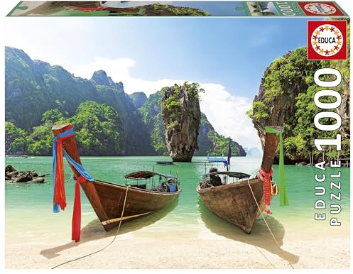 Educa - 1000 Piece James Bond Island Thailand Jigsaw Puzzle for Adults | Travel Landmark Theme Relaxation Gift | Ages 14+ (20283)