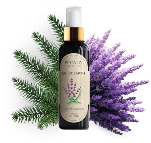 Natural Aromatherapy Quiet Earth Spray - Nebbia lenitiva per ambienti e lino con legno di cedro e lavanda, spray per dormire per camera da letto, cuscino, yoga, meditazione, vegano, 100 ml