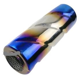 UAGFDFF Cola Escape Acero INOX Silenciador resonador Escape Pista Universal Acero Inoxidable 201 Tubo Interior Espiral silenciador Escape 2,5/2 Pulgadas(L2b-Without Logo)