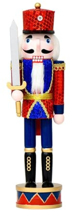 rockible Figura di Schiaccianoci di Natale, da Collezione, e, da 14 Pollici, Soldato Schiaccianoci, per la casa, Le Feste, la scrivania