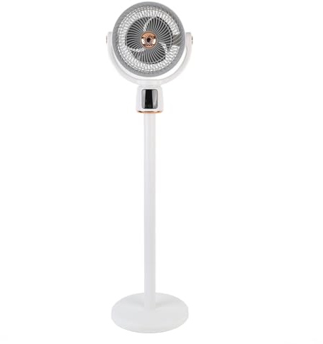 XUMIUZIY Ventilador de Pedestal, Ventilador de Pie Oscilante 12 Velocidades con Control Remoto, Temporizador de 12 H, Altura Ajustable, USB Recargable, Circulación de Aire Rápido de 360