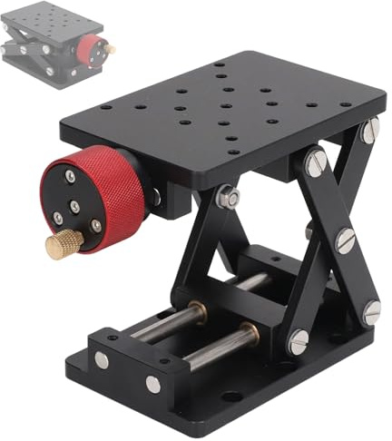 Plate-forme élévatrice manuelle de haute précision, support d'élévation de laboratoire de type ciseaux, hauteur maximale 55 mm, ascenseur de laboratoire en alliage d'aluminium pour une stabilité et
