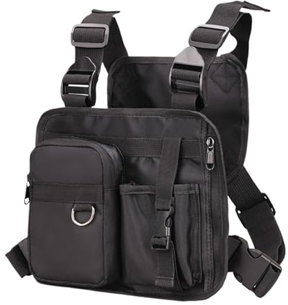 Hitburu Sports Chest Bag for Men - Hiking Chest Pack Sports Bag | Backpack Vest Phone Holder for Women Men Walking Jogging Hiking Workout Outdoor Cycling Runners Travel Biking Fishing