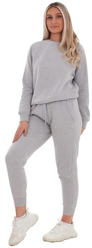 BRAND KRUZE Womens Tracksuit Set Crew Neck Long Sleeve Sweatshirt and Casual Elasticated Joggers Set
