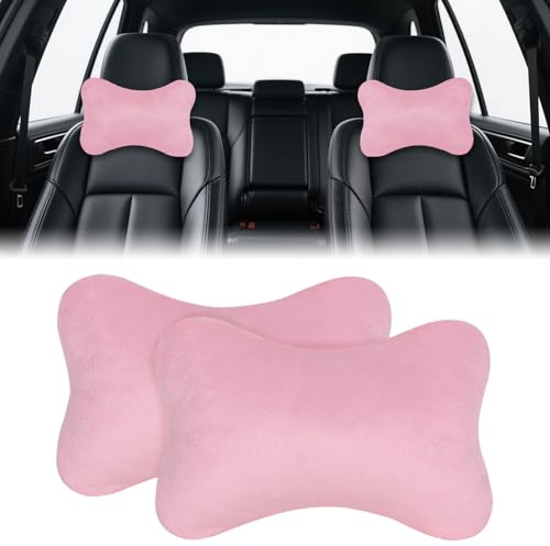 2 cuscini per collo auto, poggiatesta auto, cuscino di supporto per il collo, morbido cuscino di supporto per la testa, comodo cuscino da viaggio con cinghia elastica per alleviare l'affaticamento