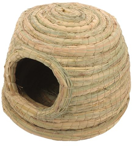 OHPHCALL Handgewebtes Grassnest Kaninchenhaus Kleintier Versteck für Kaninchen Meerschweinchen Hamster Sicher und Langlebig Kleine für Innenbereich