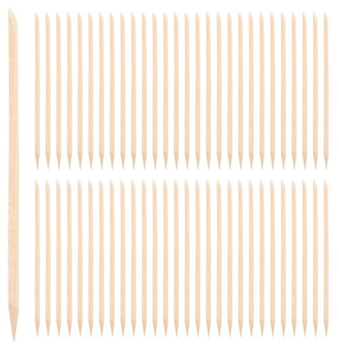SKISUNO Bâtonnets en Bois Multifonctions Facile à Utiliser pour Manucure Lot de 100 Outil à Cuticules pour Routine Beauté Professionnelle