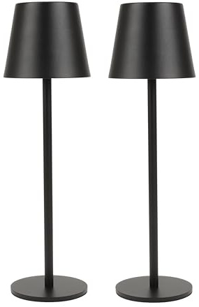AddLiving LED Tischlampe 2er Set | Kabellose Nachttischlampe | Tischleuchte für Wohnzimmer, Schlafzimmer, Büro | Touch-Lampe dimmbar | USB-C Aufladbar | 3 Lichtfarben | 56 LEDs | Schwarz