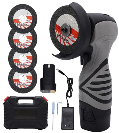 Mini Angle Grinder Weytoll Cordless Angle Grinder, 13000 RPM Handheld Cutting Tool with 4800mAh Battery, 5 Cutting Discs and Charger for Cutting, Grinding, Polishing