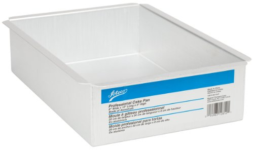 Ateco Aluminum Cake Pan, Rectangle, 8- by 12- by 3-Inches,Silver