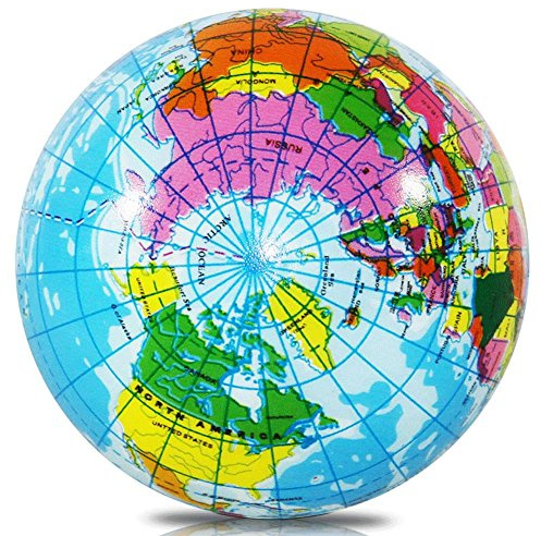 Paul exclusiv Softball - Pallina rimbalzante a Globo terrestre, Dimensioni: 6 cm