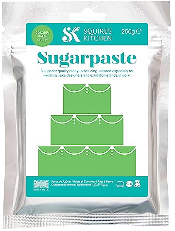 Squires Kitchen Palm Green Ready To Roll Sugarpaste Icing for Decorating Cakes, Cupcakes and Cookies, Premium Quality Rolled Fondant - 250g