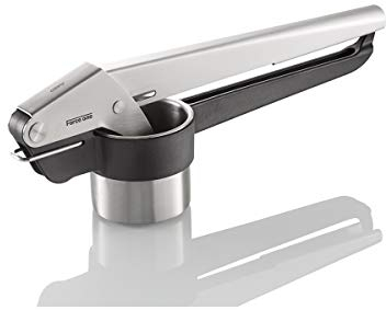 GEFU Presse FORCE ONE® für Kartoffeln, Spätzle, Maronen, Saft & Spaghettieis | Edelstahl, 2 Lochscheiben, Hebelmechanik, 80 % Kraft sparen