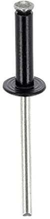 Rivetto in alluminio a testa larga, 4 mm x 14 mm, nero, confezione da 56
