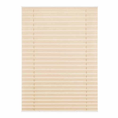 Lichtblick Dachfenster Plissee Haftfix, ohne Bohren, mit Saugnäpfen, für Veluxdachfenster, Fensterplissee Creme, 36,3 cm x 60 cm (B x L) C02/CK02