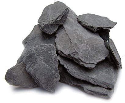 Natural Slate Stone 1 to 3 Inches - USA Sourced and Packaged for Aquascaping Aquariums, Terrariums, Paludariums, Reptile Enclosures, Wargaming, Models, Mosaic Art, Miniature Fairy Gardens (2lbs Grey)