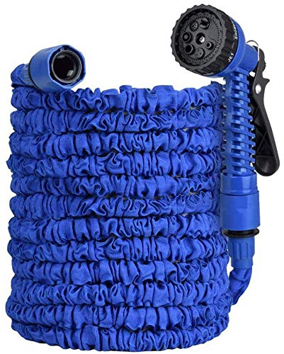 KUANDARMX Sehr gut Flexibler Gartenschlauch, Flexischlauch Gartenschlauch, Gartenteich Schlauch Dehnbar mit 7 Funktion Garten Handbrause Anwesend, 50FT/15m