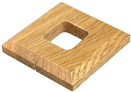 2 Piezas de rosetas individuales para tuberias de calefacción soportes de pie, diferentes tamaños, embellecedor, cubre tubos radiador, tapa, roble (perforación: 20x20mm, lacado)